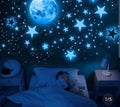 Starry Sky Moon and Stars Glow-in-the-Dark Wall Stickers